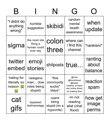 tc2 discord bingo Card