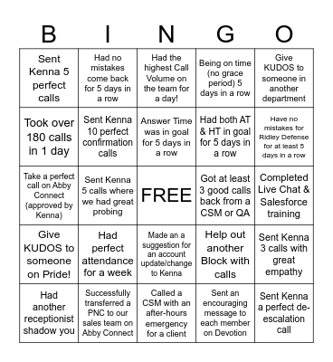Devotion July BINGO Card