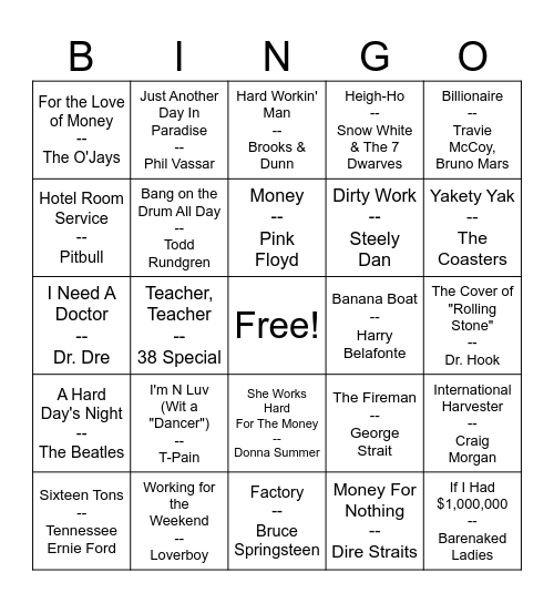 Bingo > Work Bingo Card