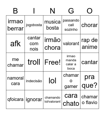 marcus Bingo Card