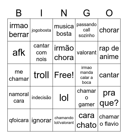 marcus Bingo Card