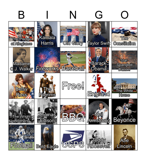 America Bingo Card