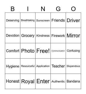 BINGO Card