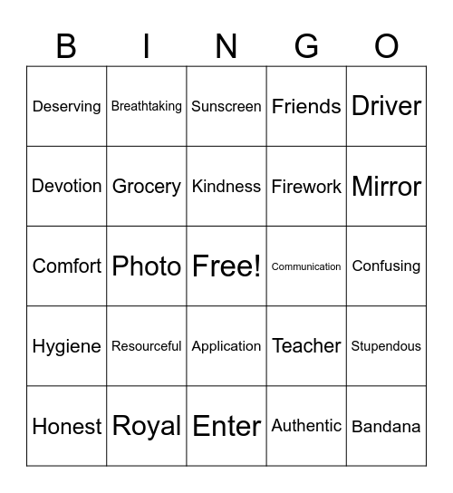 BINGO Card