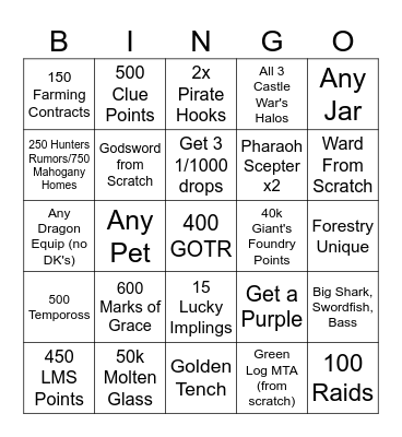 Warzone or Anime V2 Bingo Card