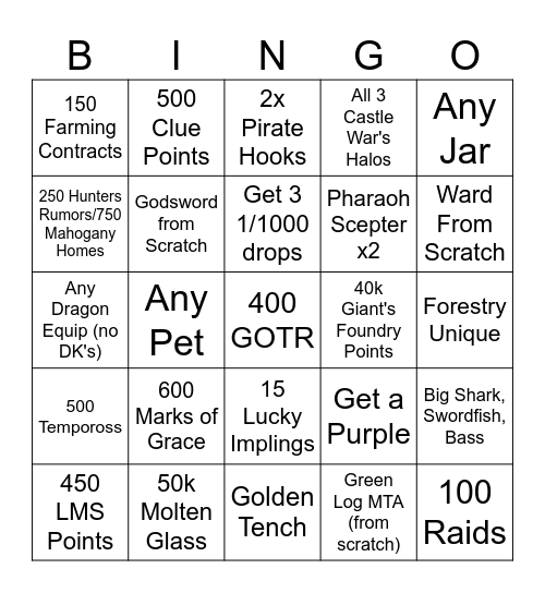 Warzone or Anime V2 Bingo Card