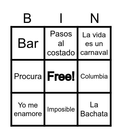 BINGO KADIMERO!! Bingo Card