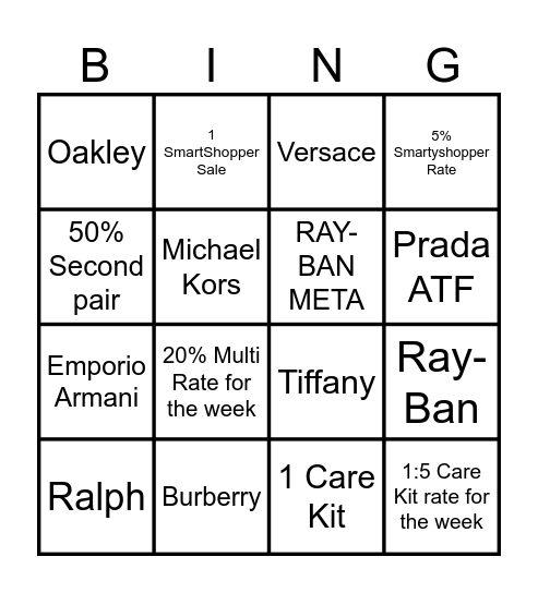 Moorabbin Bingo Card