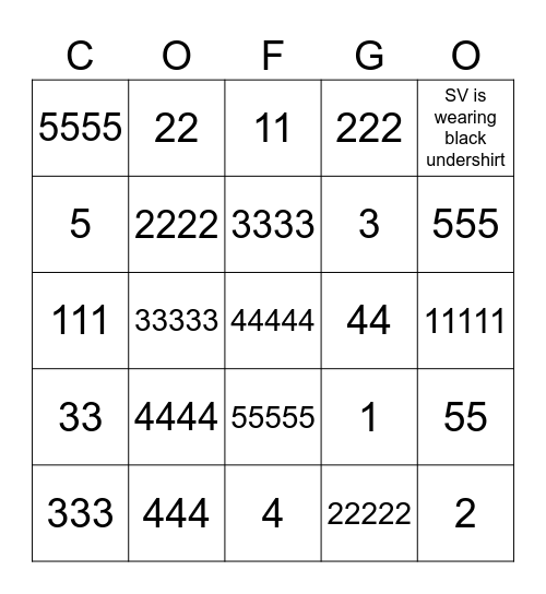 If your last name starts with "  " you have 1 free space to use anywhere Bingo Card