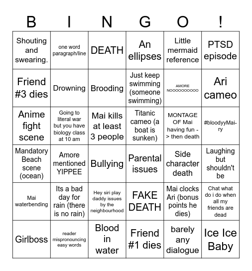 Mai's Bingo Card