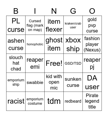 Open crew bingo Card