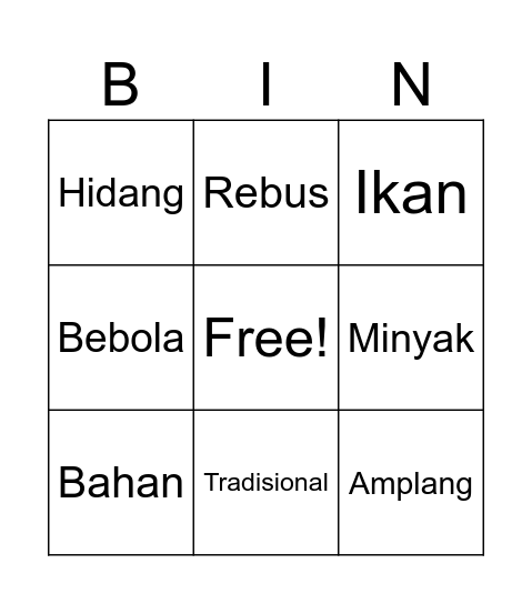 Sedapnya Amplang Bingo Card
