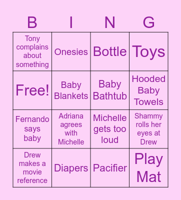 Baby Gift Bingo! Bingo Card