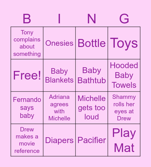 Baby Gift Bingo! Bingo Card