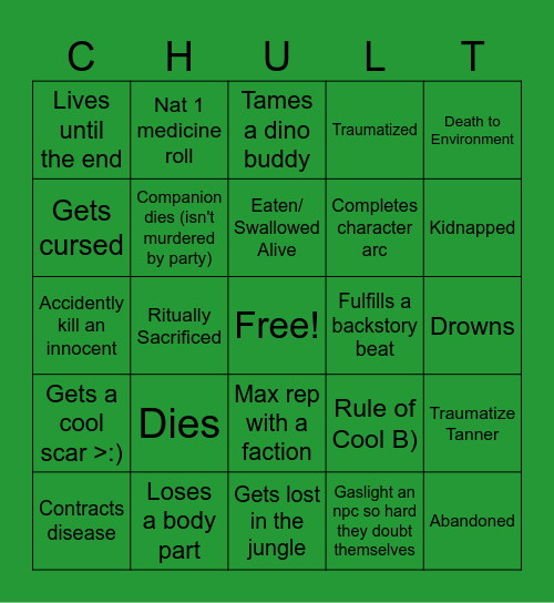 Tomb of Annihilation Bingo Card