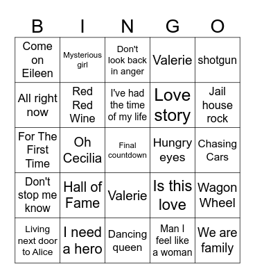 Joey & Mark's 087 929 5159 Bingo Card