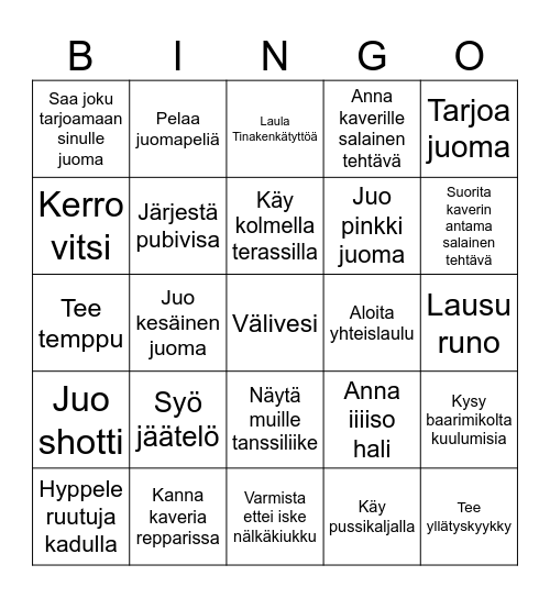 Terassiapprot Bingo Card