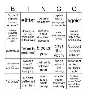 ! LUDDITE BINGO ! Bingo Card