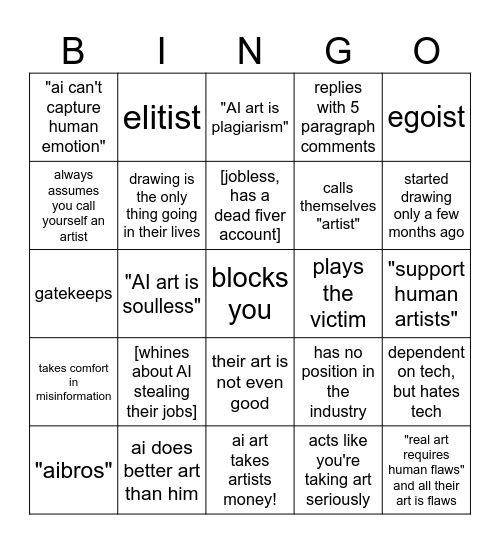 ! LUDDITE BINGO ! Bingo Card