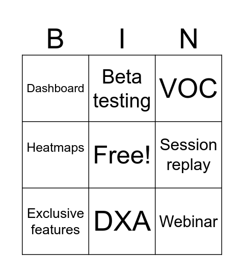 Test Test Bingo Card