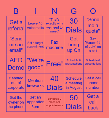 Phone Block Bingo Card