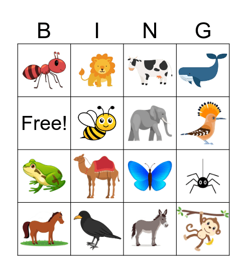 Animals in Quran Bingo Card