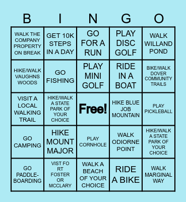 EAC SUMMER WELLNESS Bingo Card