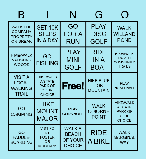 EAC SUMMER WELLNESS Bingo Card