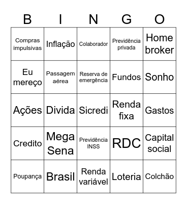 Sicredi- Investimentos Bingo Card