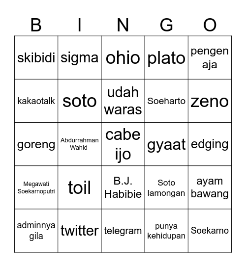 a Bingo Card