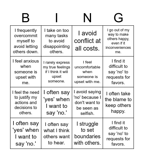 Pinnacle Bingo Card