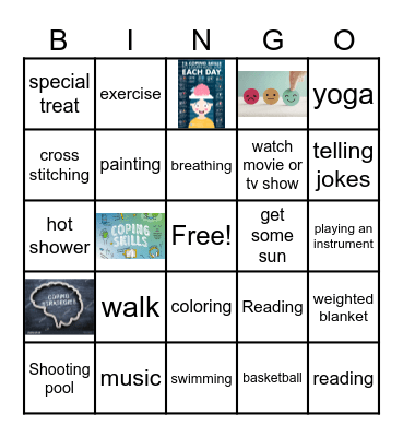 Coping Skills Bingo Card