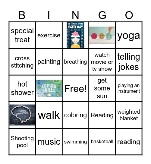 Coping Skills Bingo Card