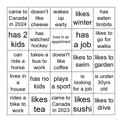 Someone Who... Bingo Card