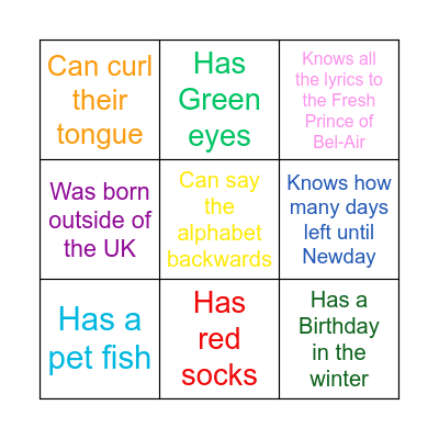 Someone who.... Bingo Card