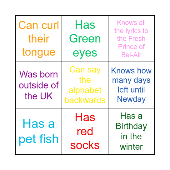 Someone who.... Bingo Card