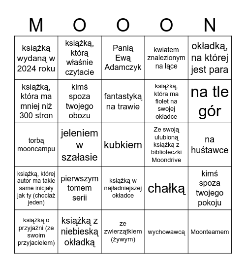 Zrób sobie zdjęcie z... Bingo Card