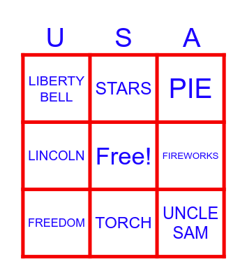 4th of July Bingo Card