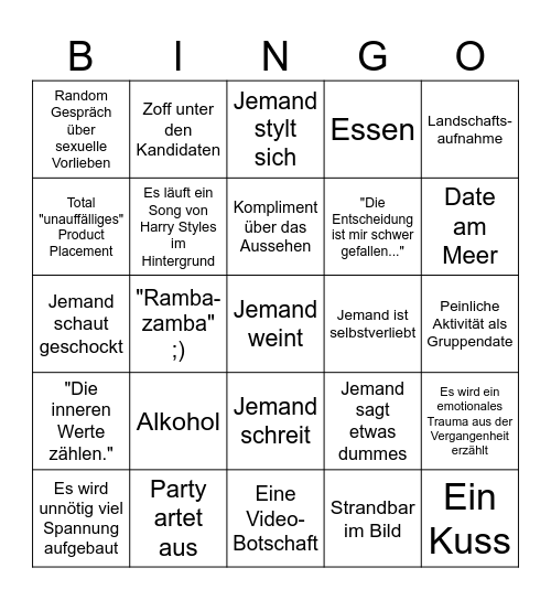 "Princess Charming" Bingo Card