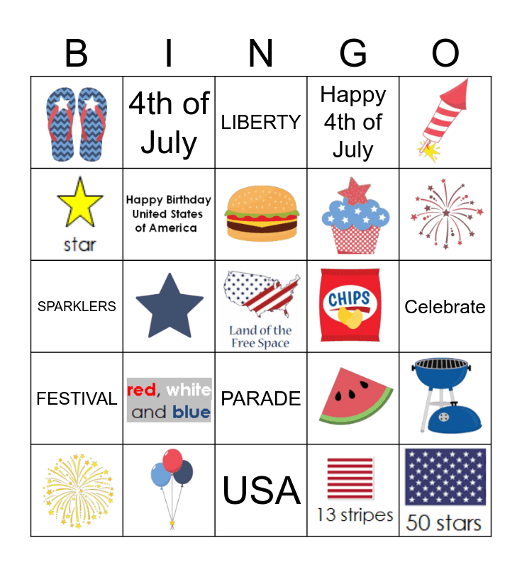 4th of July Bingo Card