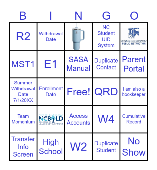 NCBOLD Bingo Card