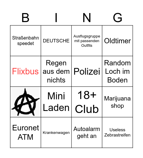 Prag Bingo Card