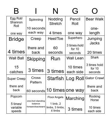 Core Explore Bingo! Bingo Card