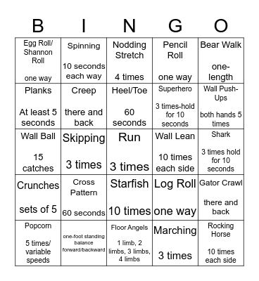 Core Explore Bingo! Bingo Card