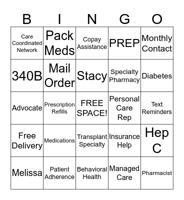 CCN Patient Appreciation Bingo Card