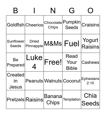 God's Protection Trial Mix  Bingo Card