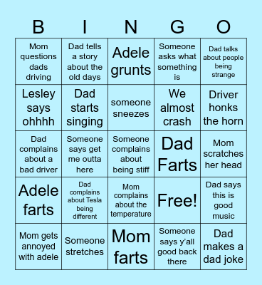 Travel sheet Bingo Card