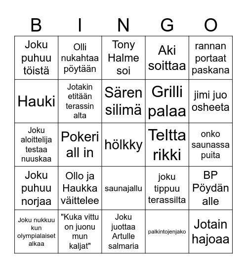mökkibingo2 Bingo Card