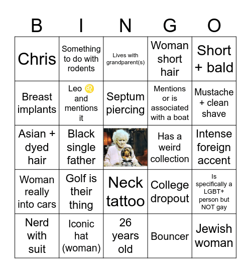 Big Brother 26 Bingo Card