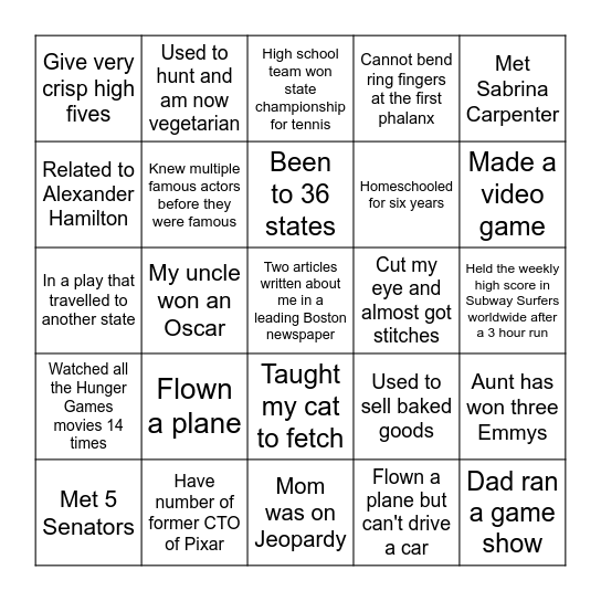 Facilitator Bingo Card